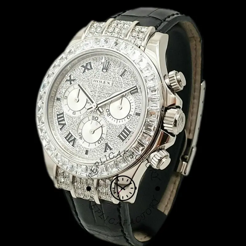 Rolex Cosmograph Daytona 116599 pave diamond dial 40mm Mens Replica Watch - QualitySwissReplica