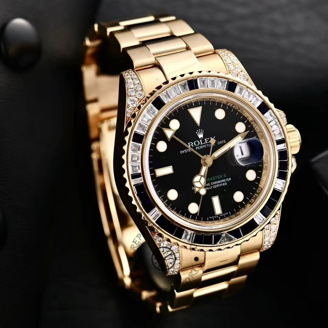 Rolex GMT-Master II 116758 Diamond Black Dial 40mm Mens Replica Watch - QualitySwissReplica