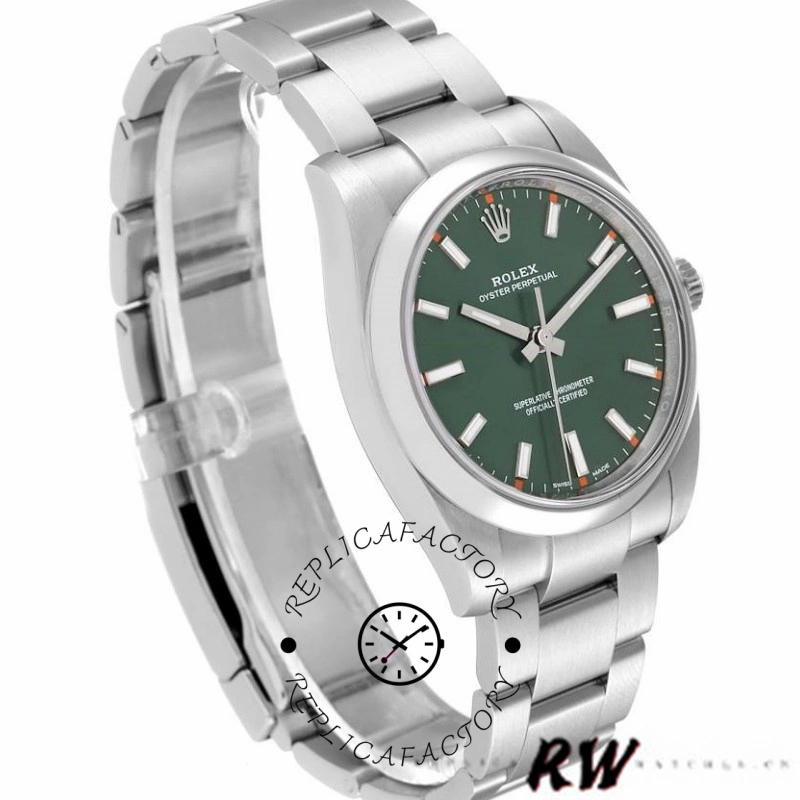 Rolex Oyster Perpetual Air-King 114200 Olive Green Index Dial 34mm Unisex Replica watch - QualitySwissReplica
