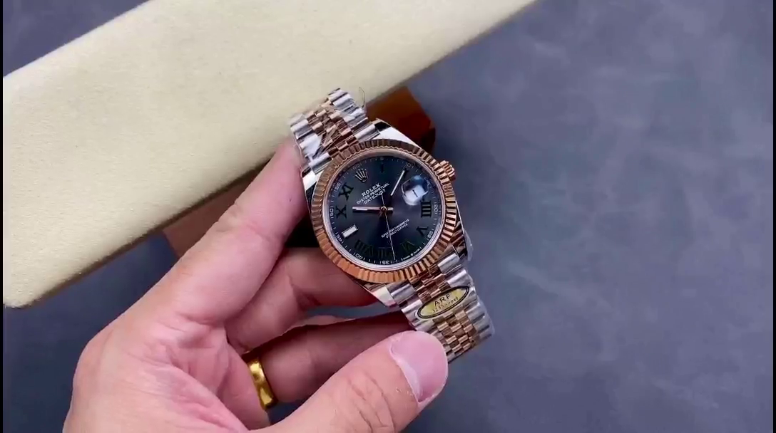 Replica Rolex Datejust 126231 0029 Slate Grey Wimbledon Roman Dial & Fluted Bezel 36mm - QualitySwissReplica