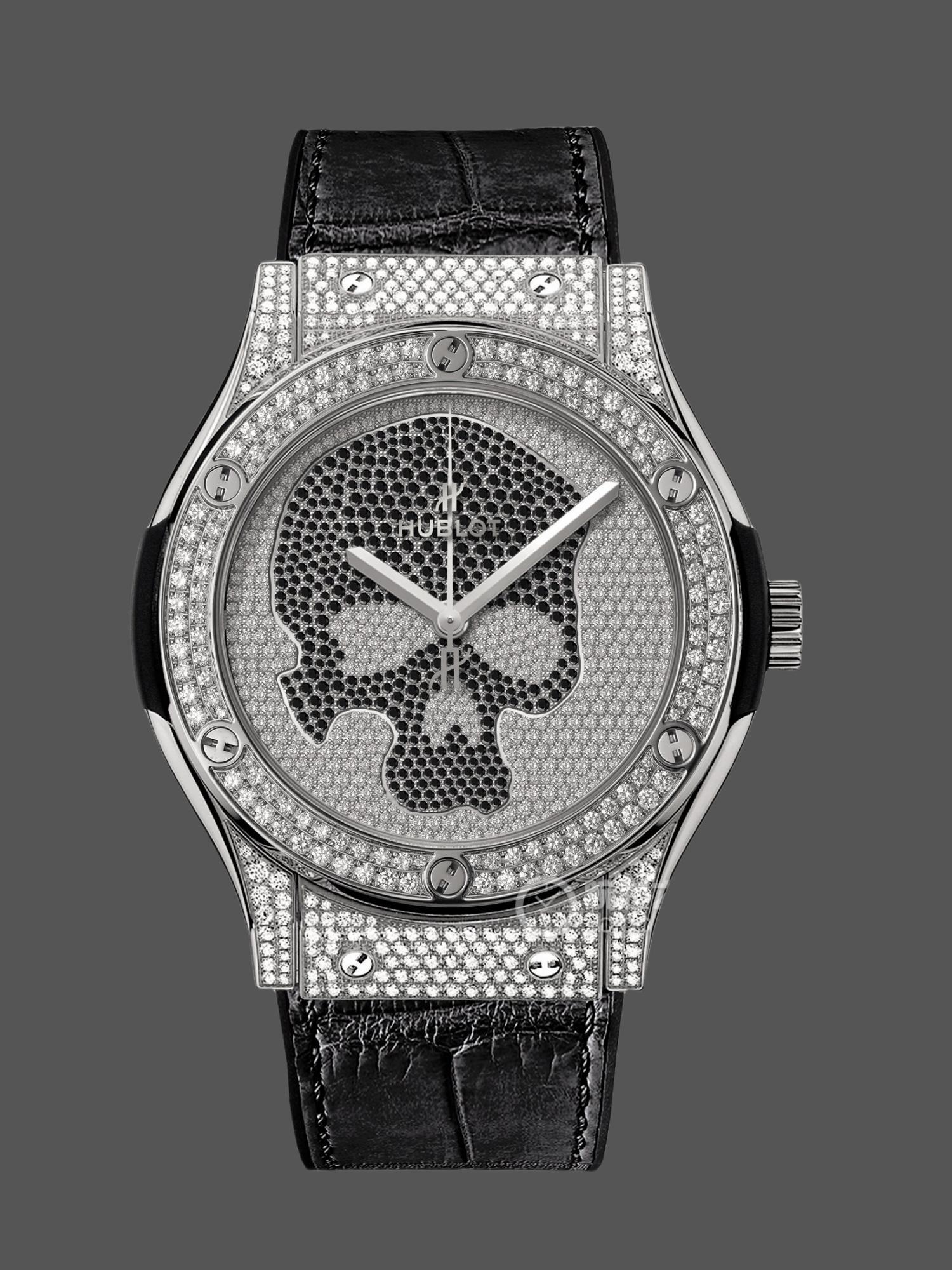 Hublot Classic Fusion Skull Titanium Full Pave 511.NX.9000.LR.1704.SKULL 45mm - QualitySwissReplica