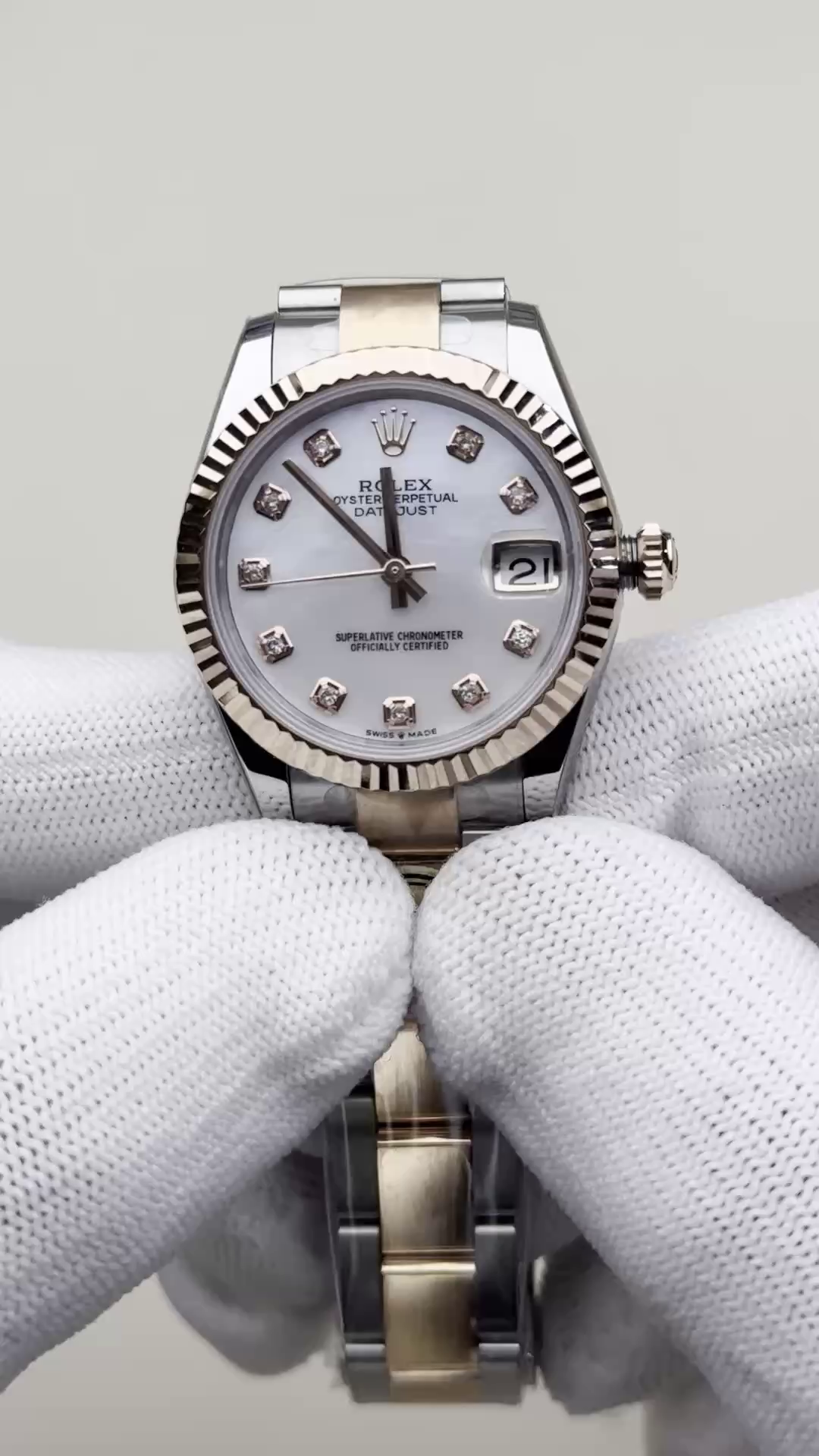 Rolex Datejust 278271-0025 Rose Gold Fluted MOP Diamond Dial Replica - QualitySwissReplica