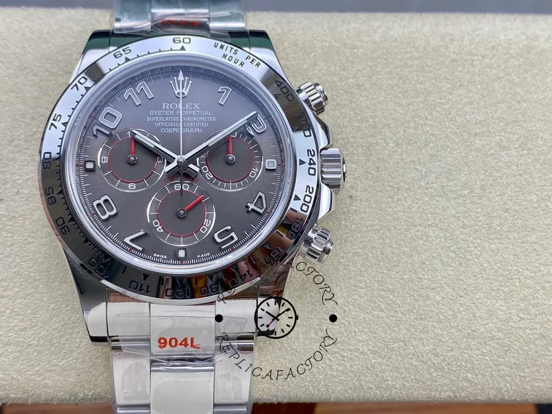 Rolex Cosmograph Daytona 116509 Gray Arabic Dial White Gold 40MM Mens Replica Watch - QualitySwissReplica
