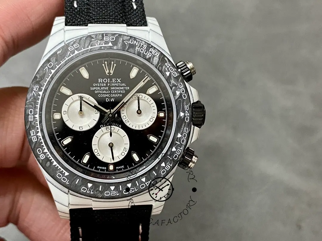 Rolex Daytona Cosmograph Carbon Fiber Luminescent Coating 40mm Black Dial Men's Watch - QualitySwissReplica