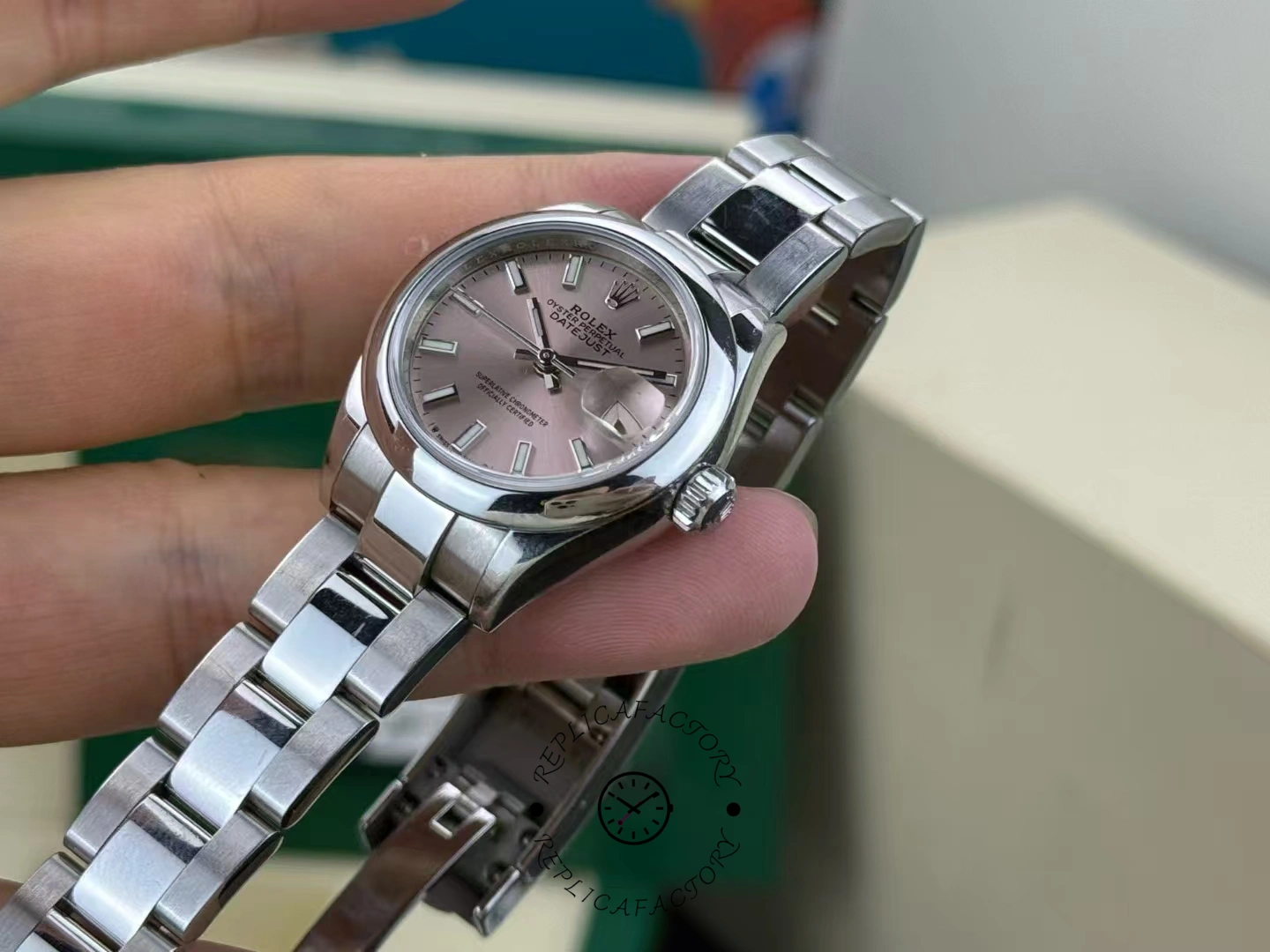 Rolex Datejust 179160 Pink Index Dial Domed Bezel 26MM Lady Replica Watch - QualitySwissReplica