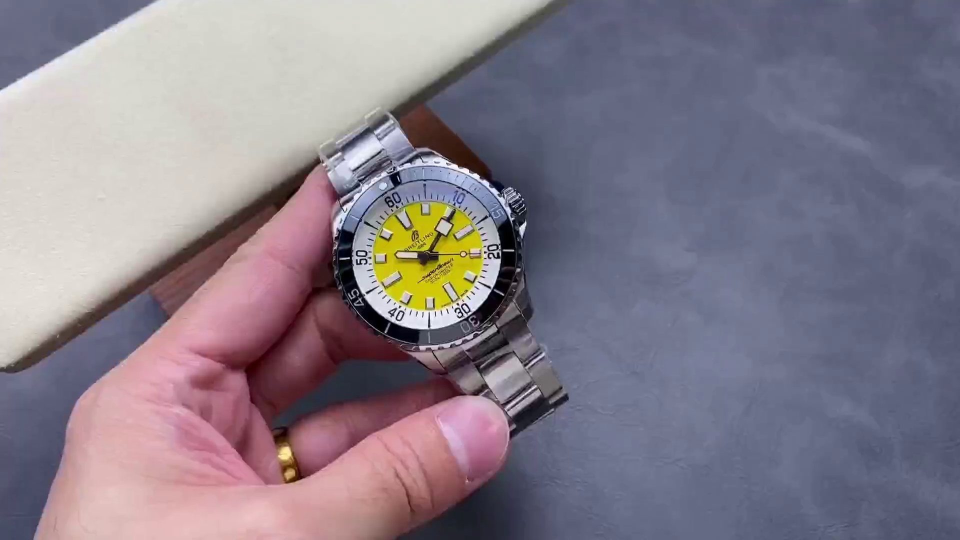 Breitling Superocean Automatic 42 Men's Watch A17375211I1A1 1:1 Clone Yellow Dial - QualitySwissReplica