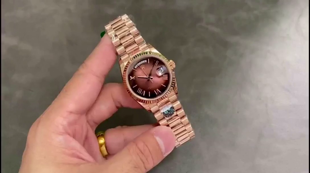 Rolex Day Date 128235 0075 Brown Ombré Roman Dial 36mm - QualitySwissReplica