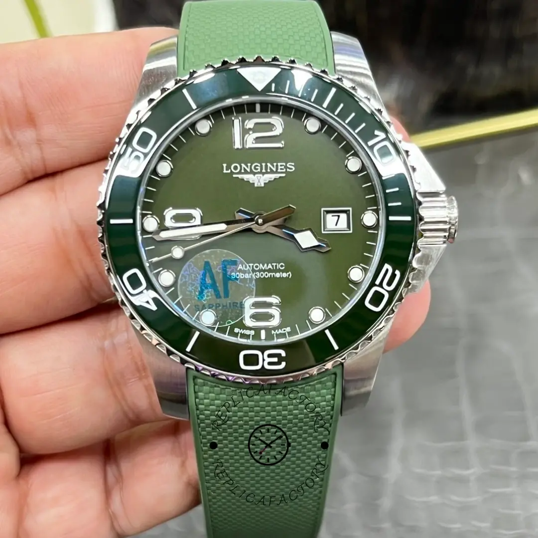 Best Longines HydroConquest Replica L3.782.4.06.9 43mm Green Ceramic - QualitySwissReplica