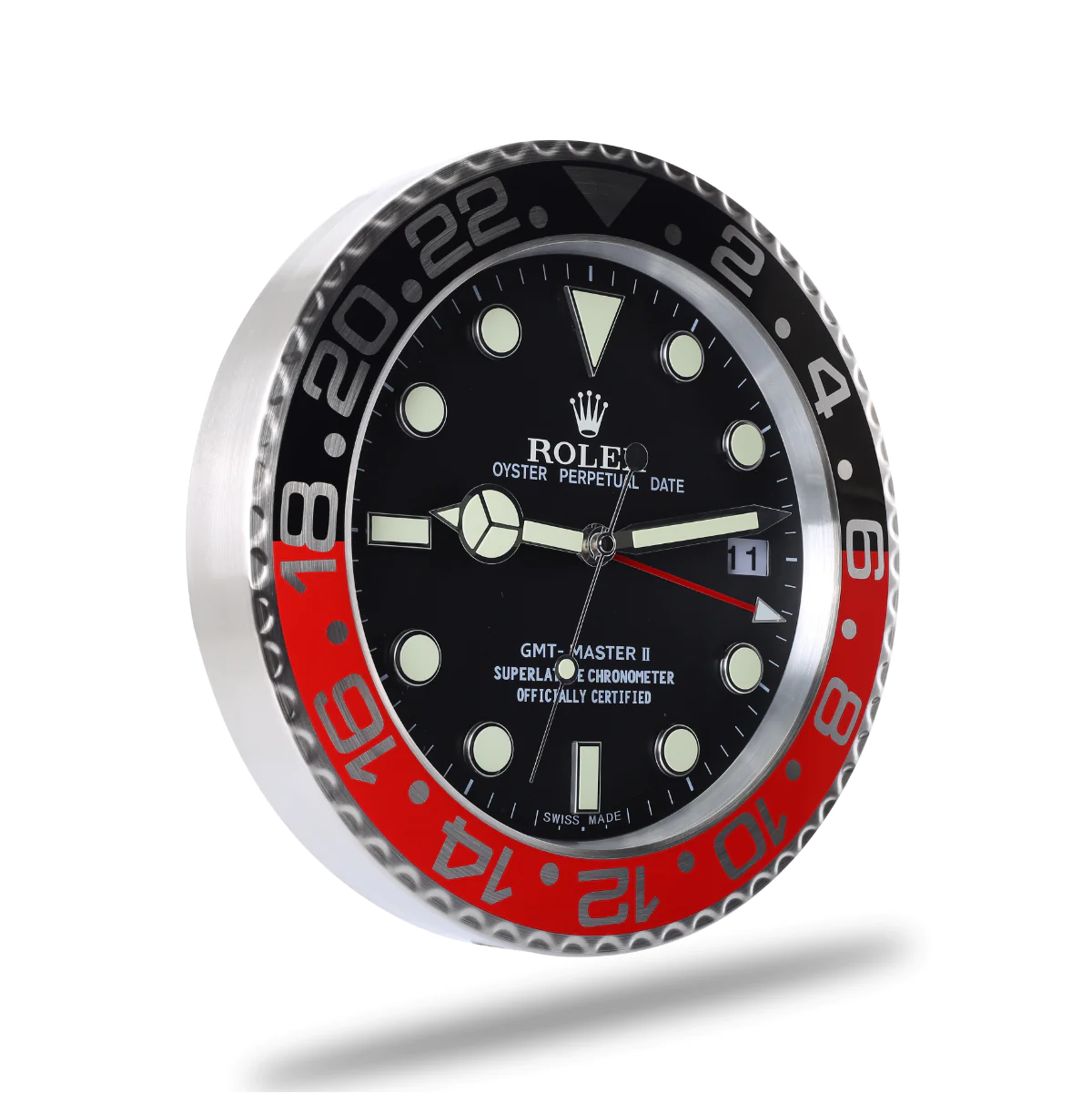 Rolex GMT Master Black & Red Wall Clock - QualitySwissReplica