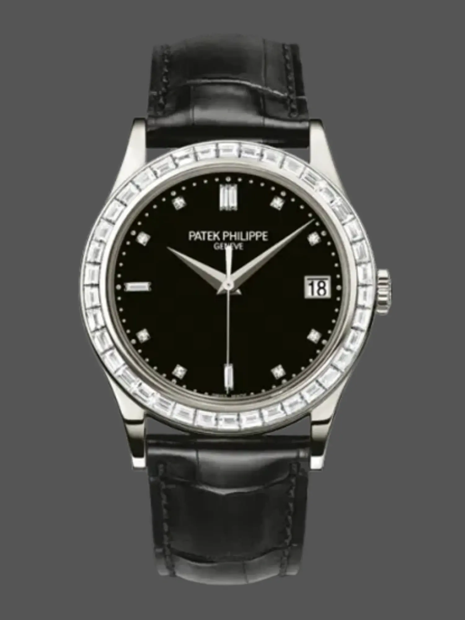 Patek Philippe Calatrava White Date Wheel Diamond-Set 5298P-010 Replica - QualitySwissReplica