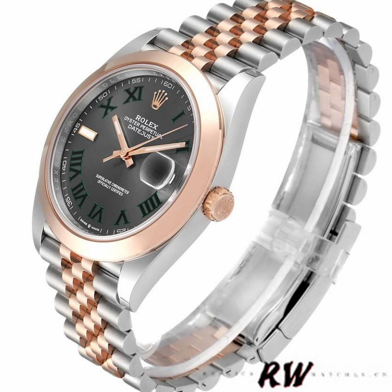 Rolex Datejust 126301 Rose Gold Slate Grey Wimbledon Dial 41MM Mens Replica Watch - QualitySwissReplica