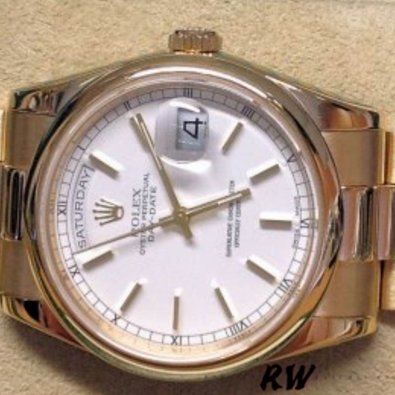 Rolex Day-Date 118208 White Dial 36mm Unisex Replica Watch - QualitySwissReplica