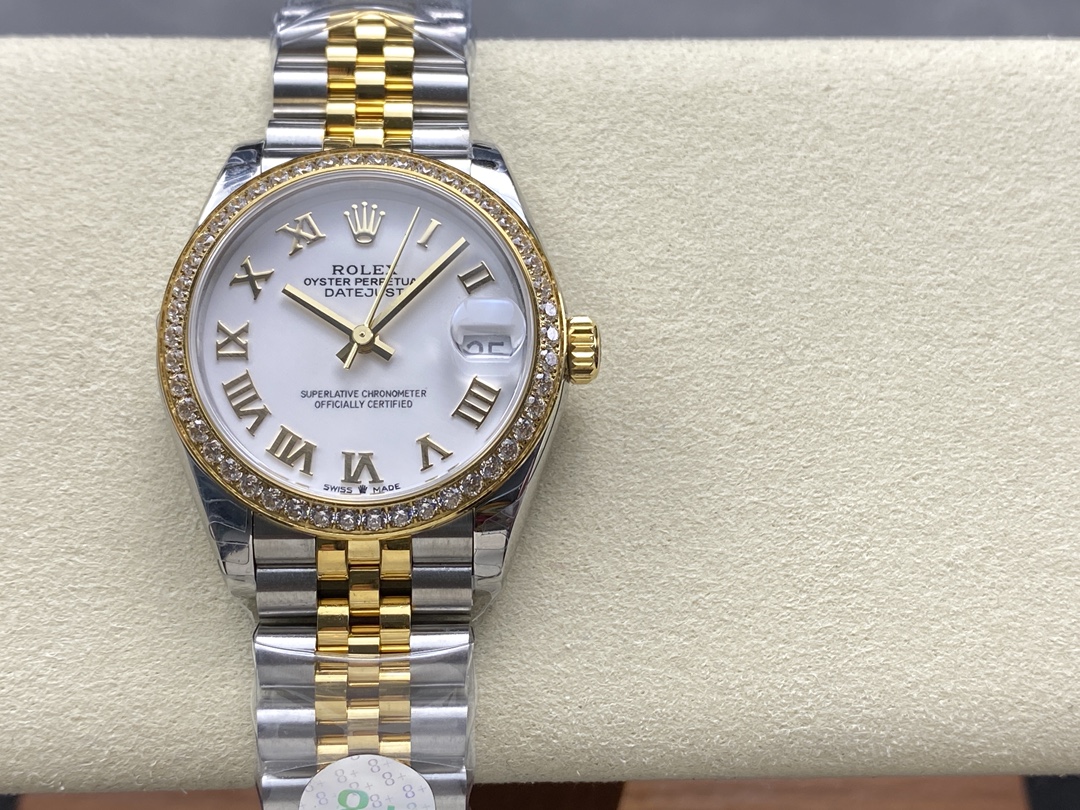 Rolex Datejust 31mm Stainless Steel and Yellow Gold 278383rbr 0002 White Roman Jubilee - QualitySwissReplica