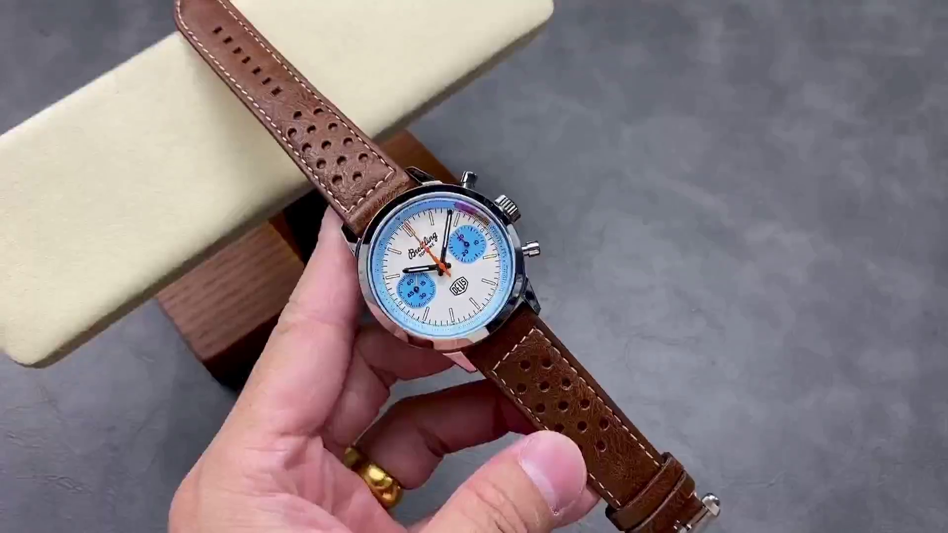 Breitling Top Time Deus L.E. 41MM White Dial Leather Strap A233112A1A1X1 Replica - QualitySwissReplica