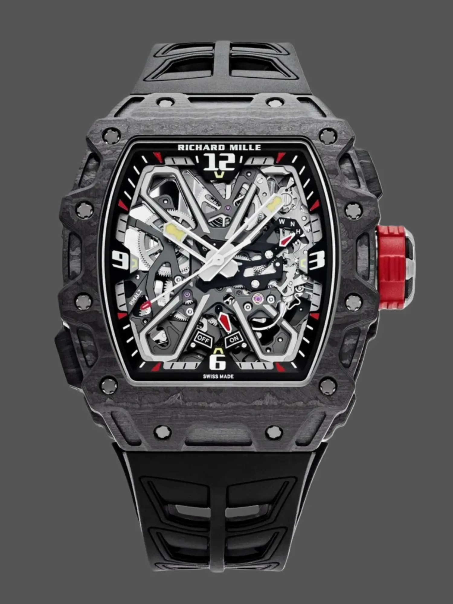Richard Mille RM35-03 1:1 clone Black Carbon Skeleton Watch - QualitySwissReplica