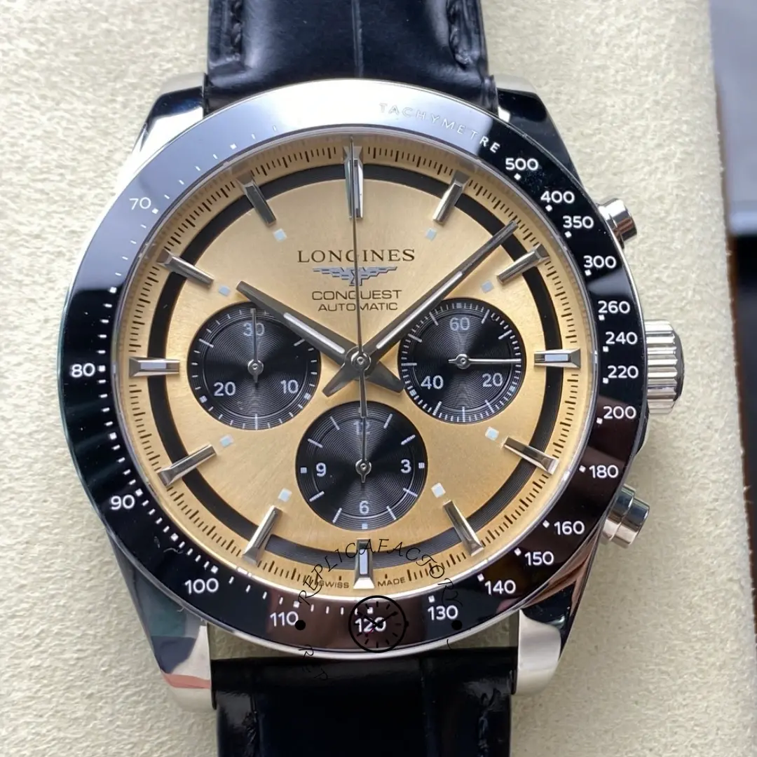 Longines L3.835.4.32.9 Conquest Automatic 42mm 1:1 Clone Chronograph Brown Dial - QualitySwissReplica