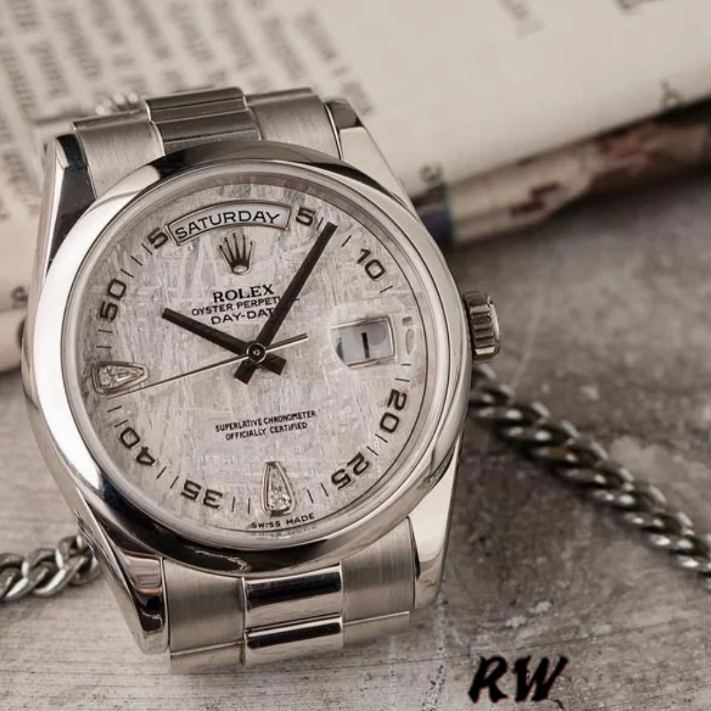 Rolex Day Date 118206 Meteorite Grey Dial 36mm Unisex Replica Watch - QualitySwissReplica