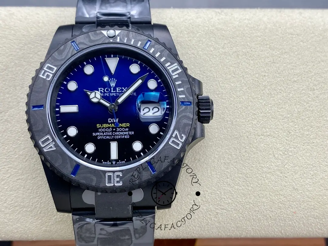Rolex Submariner Diw 116610 PVD-DLC Stainless Steel Carbon Fiber Bezel Blue Dial - QualitySwissReplica