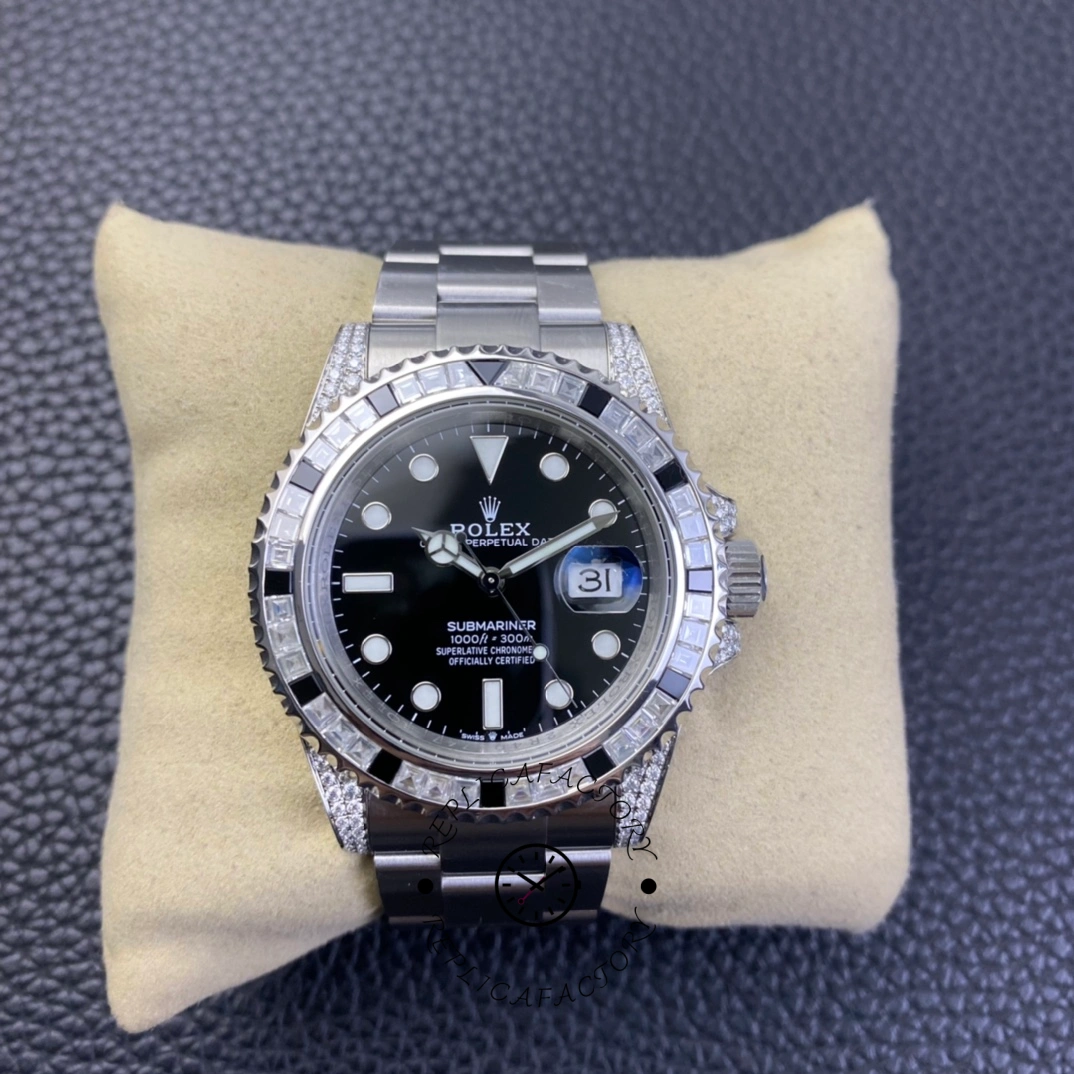 Rolex Submariner 116610 Black Dial Diamond Case 40MM Men's Watch - QualitySwissReplica