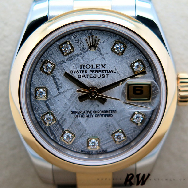 Rolex Datejust 179163 Meteorite Grey Dial Domed Dezel 26MM Lady Replica Watch - QualitySwissReplica