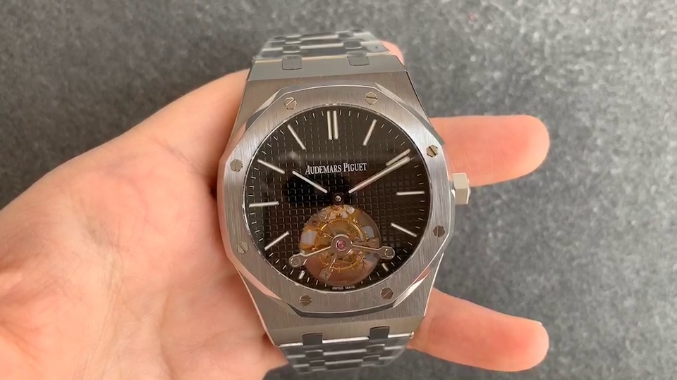 AP 26512ST.OO.1220ST.01 1:1 Clone Royal Oak Extra-Thin Flying Tourbillon Black Dial - QualitySwissReplica