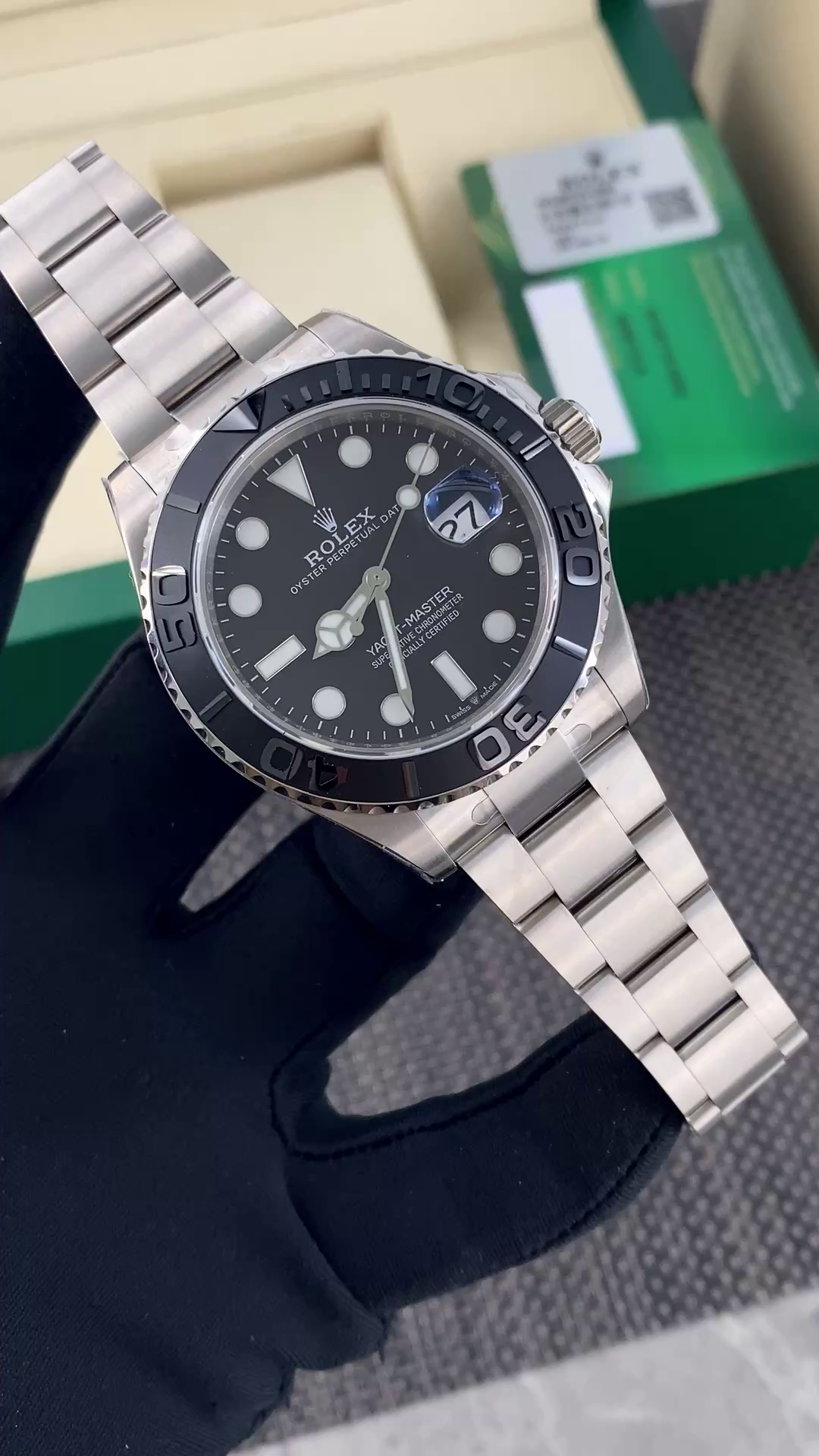 Rolex Yacht Master Black Dial Titanium 226627 0001 42mm Men's Watch - QualitySwissReplica