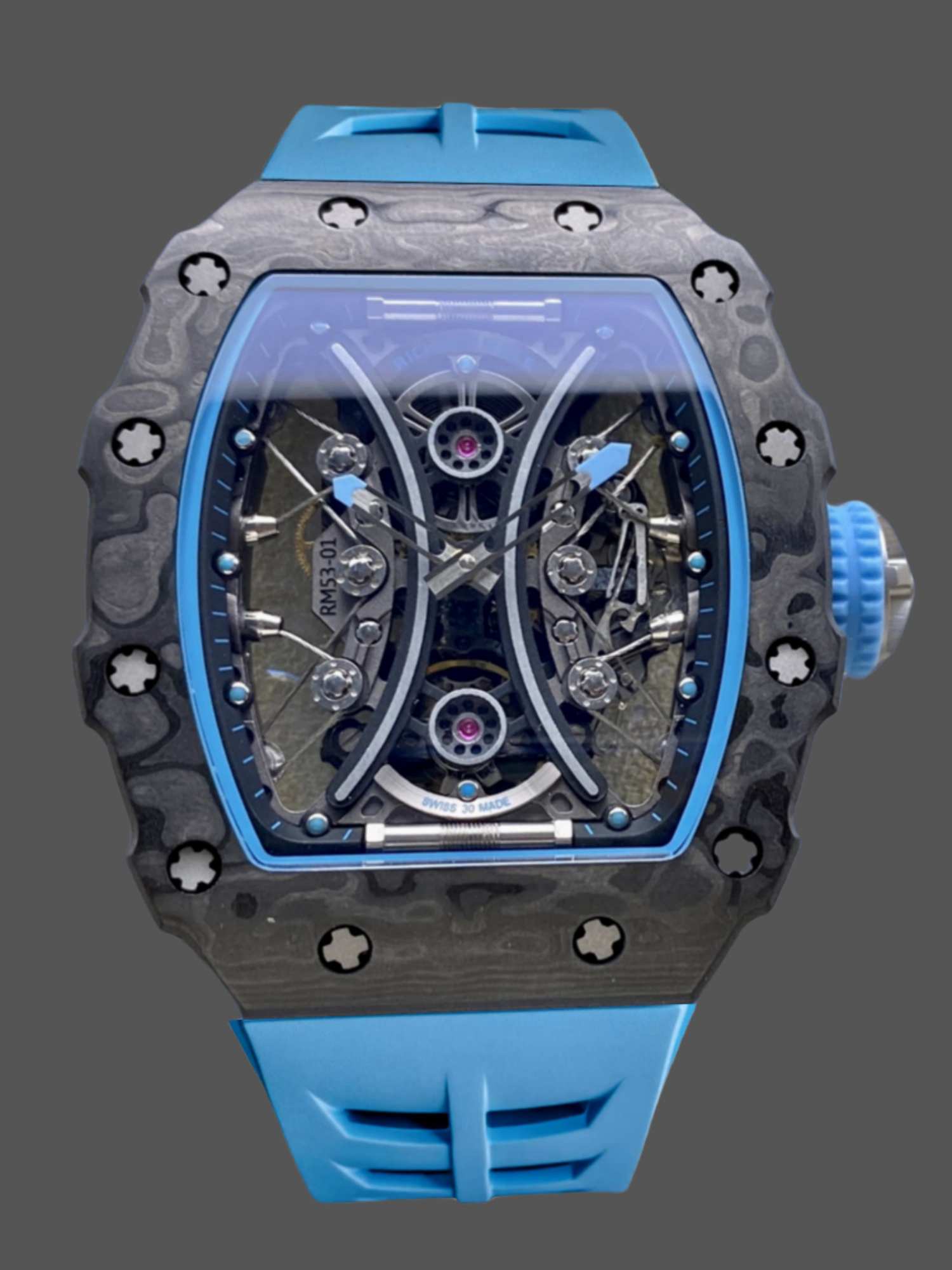 Richard Mille RM 53-01 Tourbillon Pablo Mac Donough Blue Rubber Strap - QualitySwissReplica