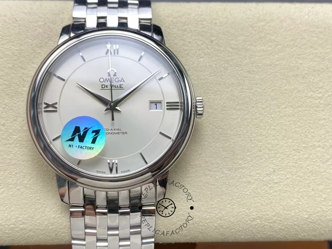 Omega De Ville Prestige Silver Dial 424.10.40.20.02.003 Men's Clone Watch - QualitySwissReplica