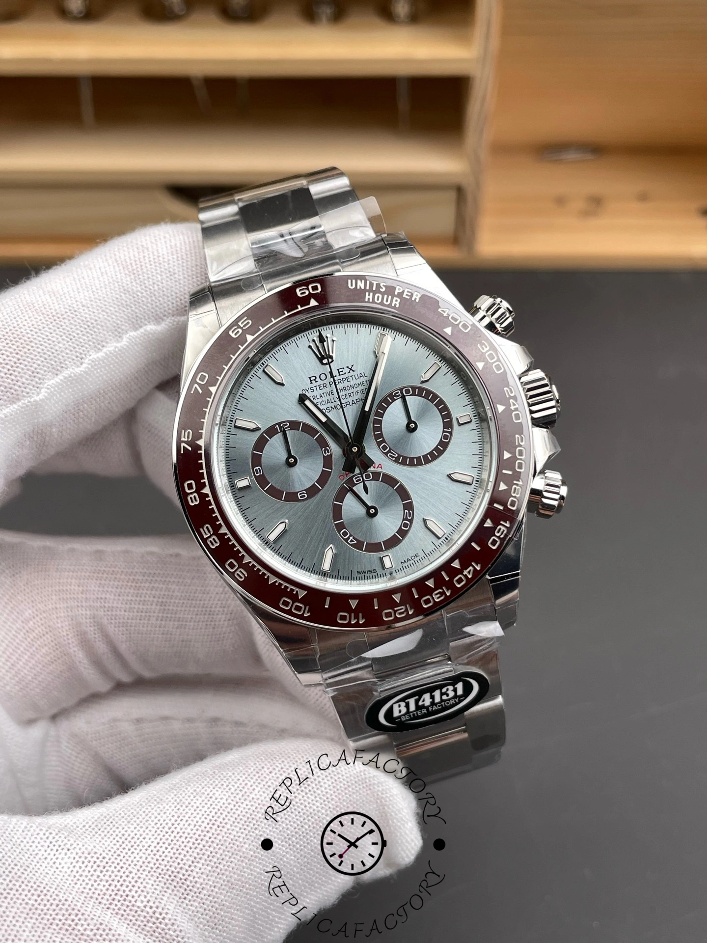 Rolex Platinum Cosmograph Daytona Ice Blue Index Dial Oyster Bracelet 126506 0001 - QualitySwissReplica
