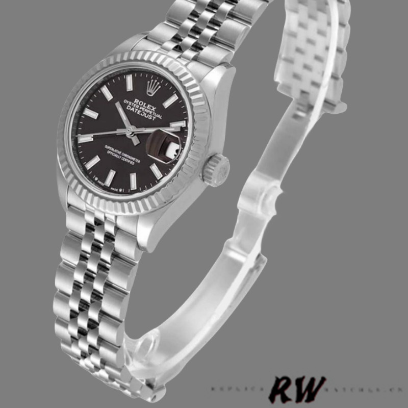 Rolex Datejust 279174 Stainless Steel Dark Grey Index Dial 28mm Lady Replica Watch - QualitySwissReplica