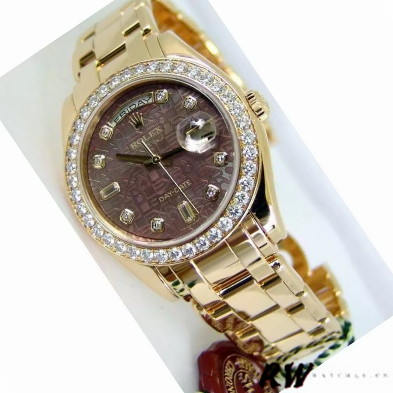 Rolex Day-Date 18948 Dark MOP Diamond Jubilee Dial 39MM Mens Replica Watch - QualitySwissReplica