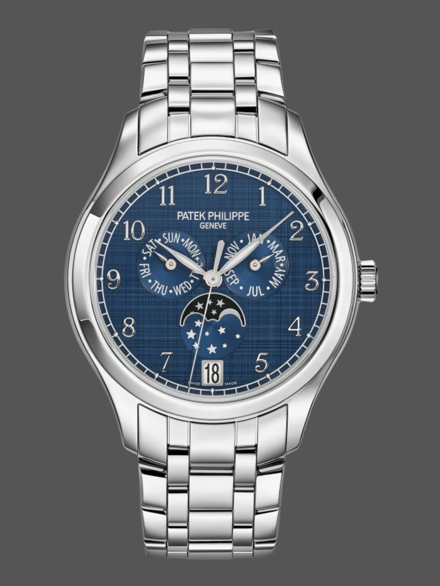 Patek Philippe Complications Annual Calendar Moonphase Steel 4947/1A-001 38mm Replica Watch - QualitySwissReplica