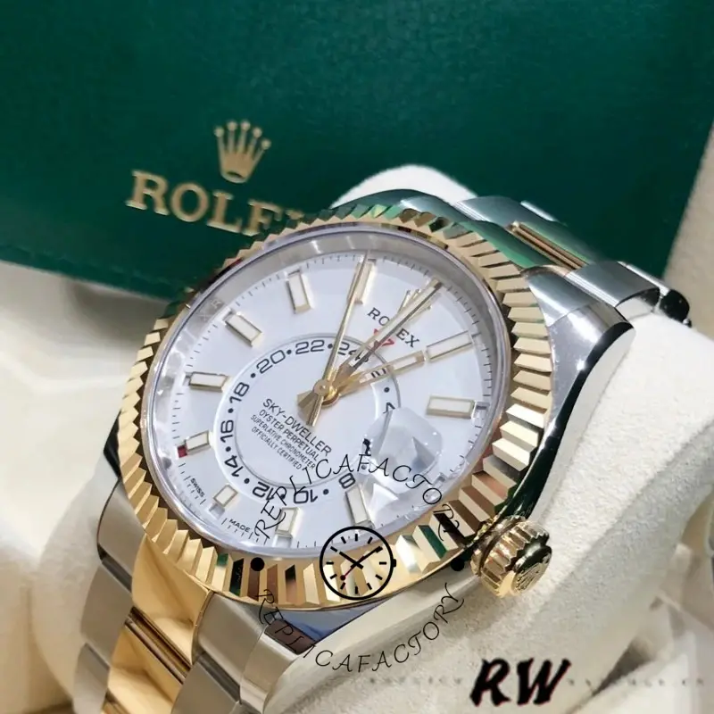 Rolex Sky-Dweller 326933 Stainless Steel White Dial 42MM Mens Replica Watch - QualitySwissReplica