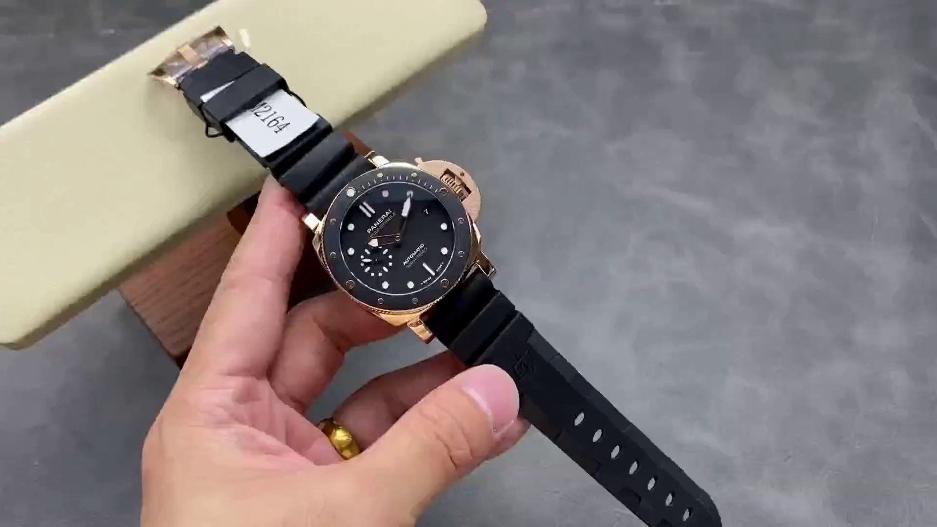 Panerai PAM02164 1:1 Clone Luminor Submersible 42 3 Days Goldtech Black Dial - QualitySwissReplica