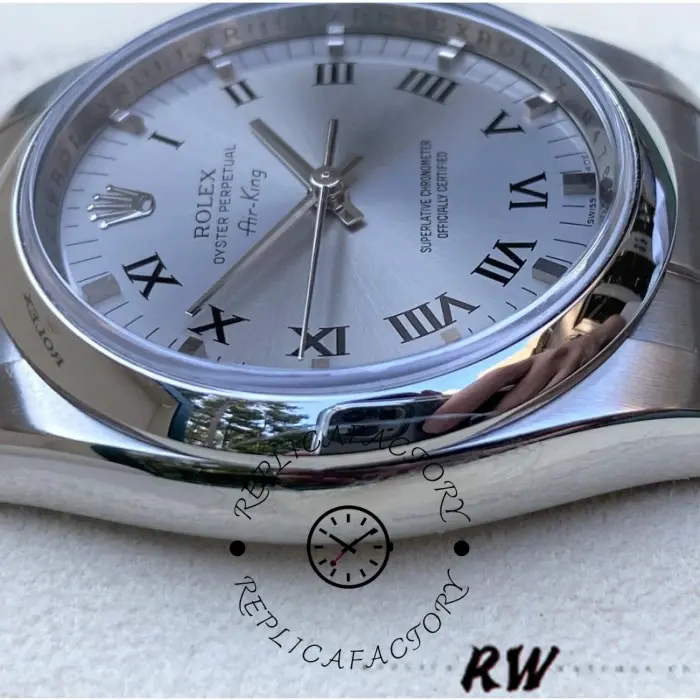 Rolex Oyster Perpetual Air-King 114200 Silver Dial 34mm Unisex replica watch - QualitySwissReplica