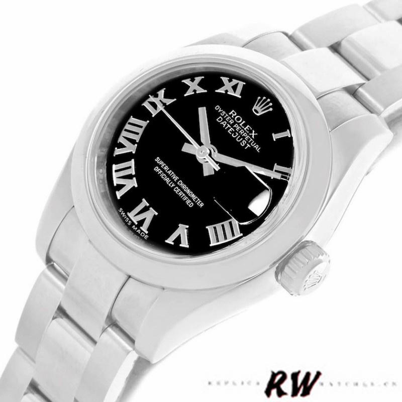 Rolex Datejust 179160 Oyster Bracelet Black Roman Dial 26MM Lady Replica Watch - QualitySwissReplica