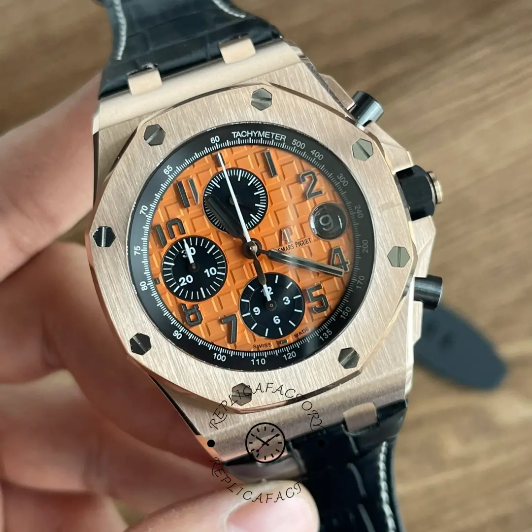 Replica AP Royal Oak Offshore Chronograph 42MM 26470OR.OO.A002CR.01 Rose Gold - QualitySwissReplica