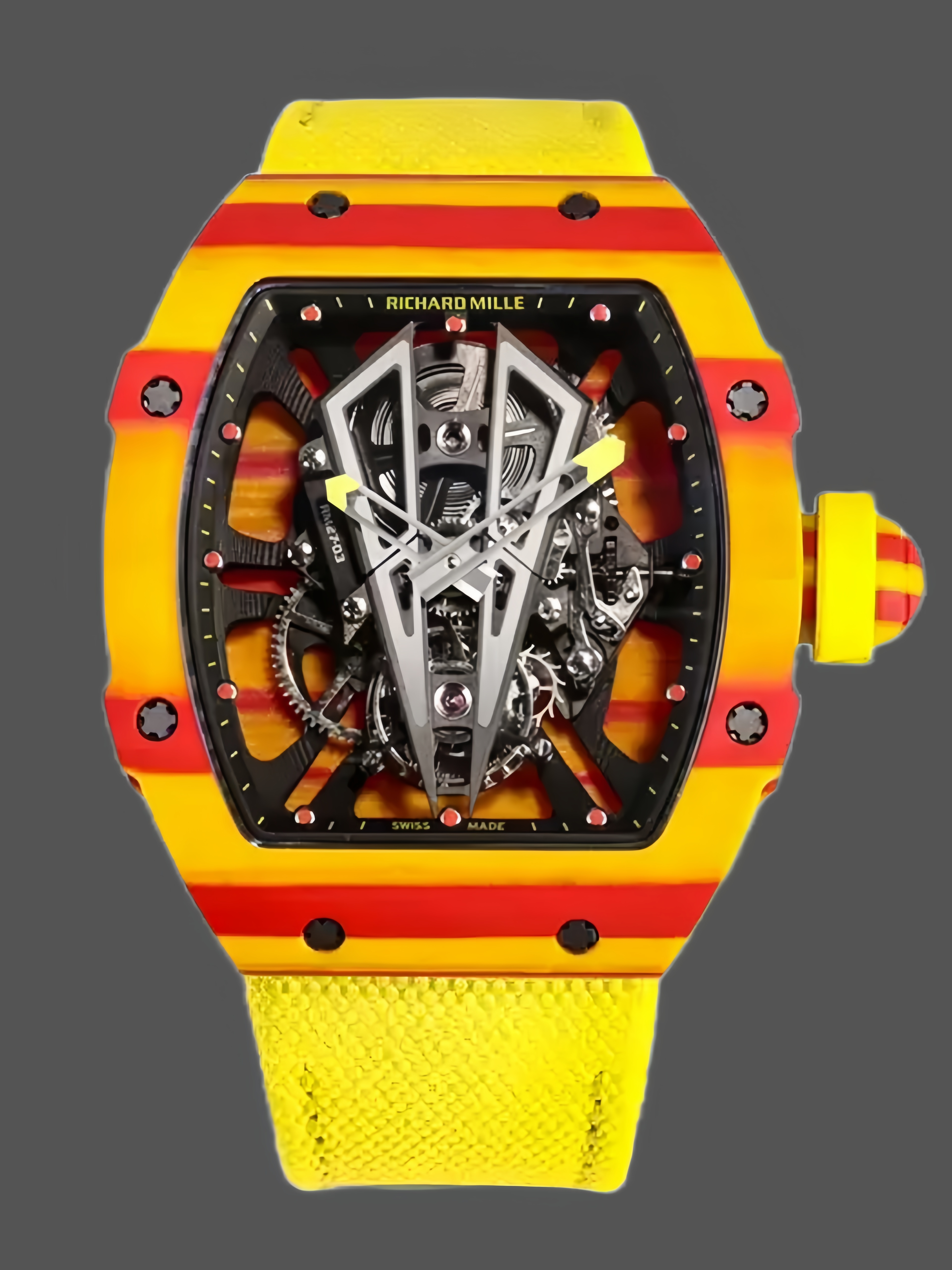 Richard Mille RM27-03 Tourbillon Rafael Nadal Yellow TPT Quartz Edition Yellow Carb - QualitySwissReplica