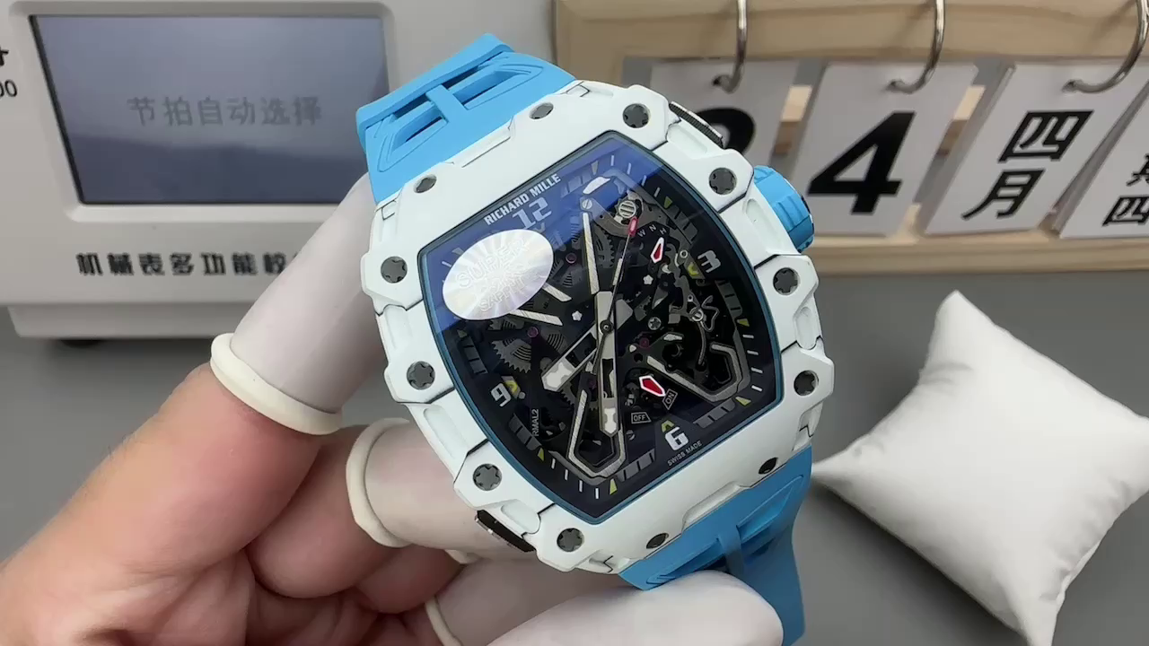 Richard Mille RM35-03 replica White Quartz TPT Blue Strap - QualitySwissReplica