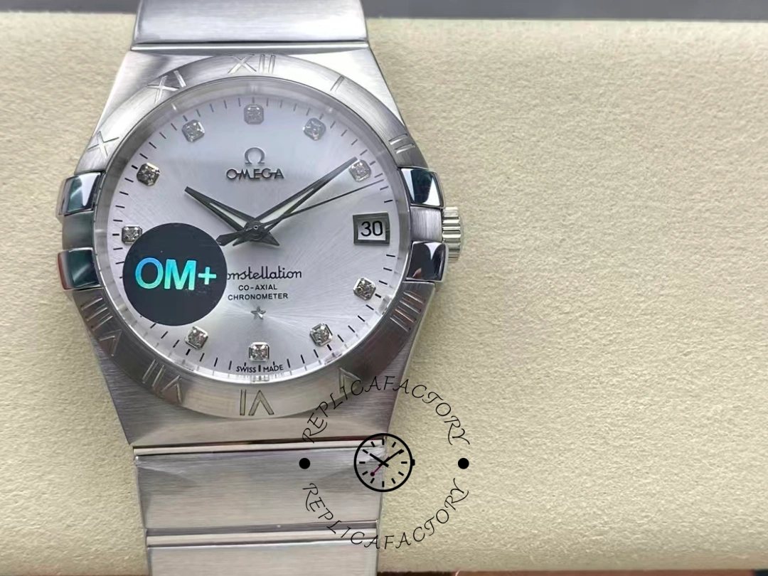 Omega Constellation Chronometer Silver Diamond Dial 123.10.38.21.52.001 Replica - QualitySwissReplica