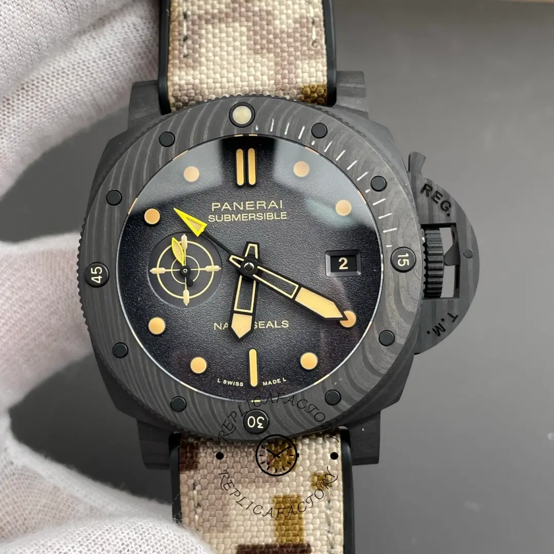 Panerai Luminor Submersible Marina Militare Carbotech Replica PAM01513 GMT Navy SEALs 44 - QualitySwissReplica