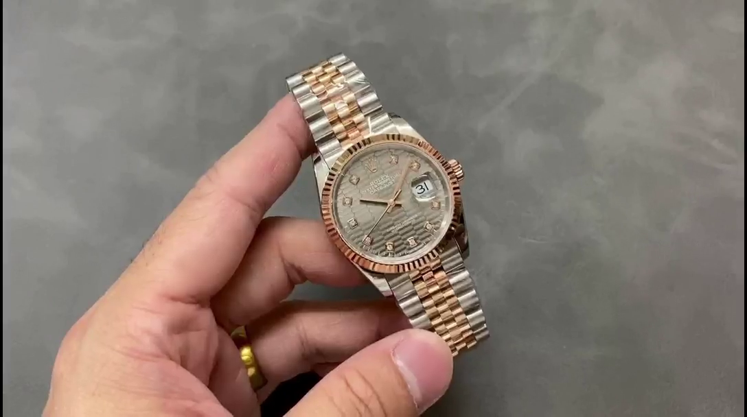 Rolex Datejust 36 18K Everose Gold Fluted Bezel 126231 0041 Unisex Watch - QualitySwissReplica