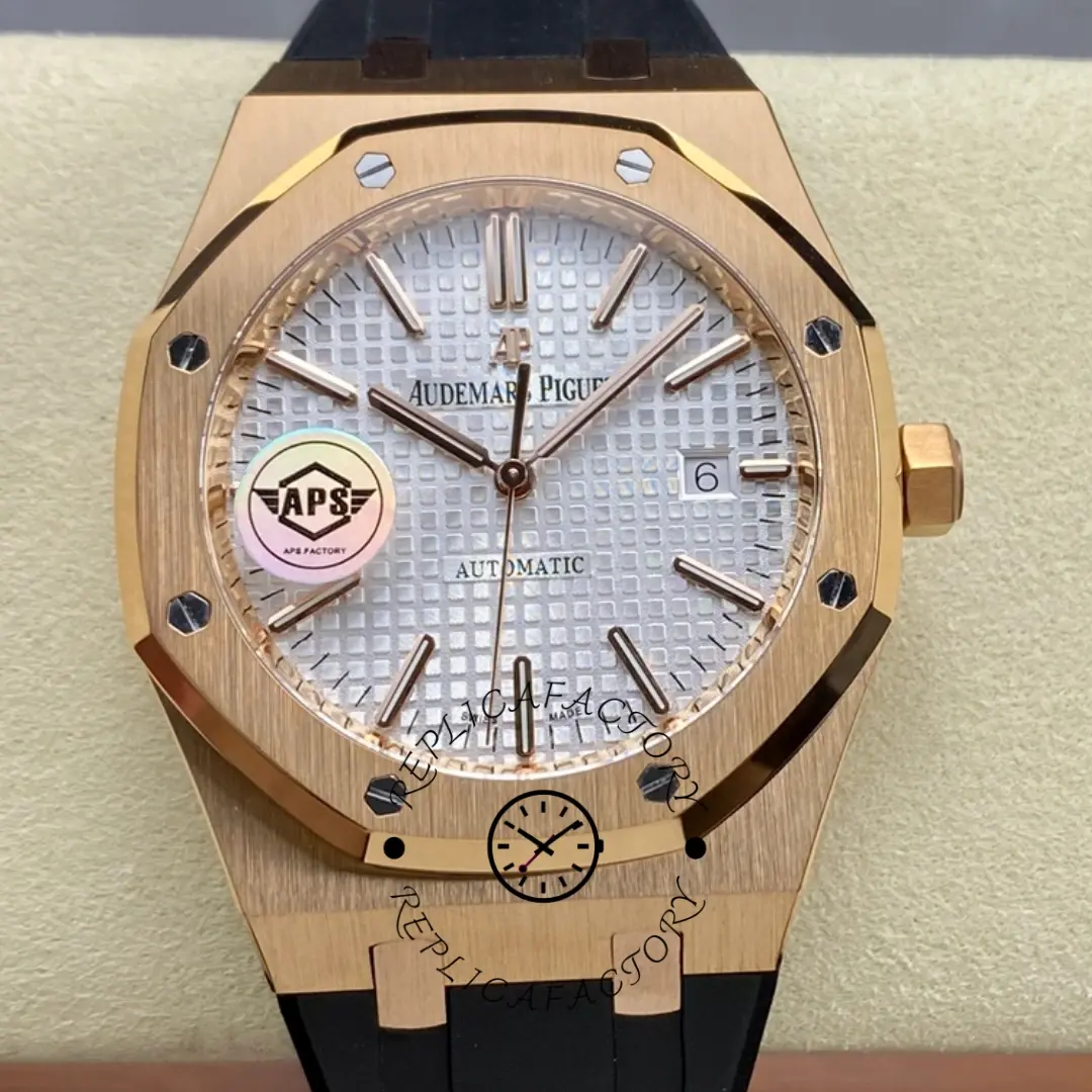 AP Royal Oak Replica 37 Rose Gold 15450OR.OO.D088CR.01 Rubber Strap - QualitySwissReplica