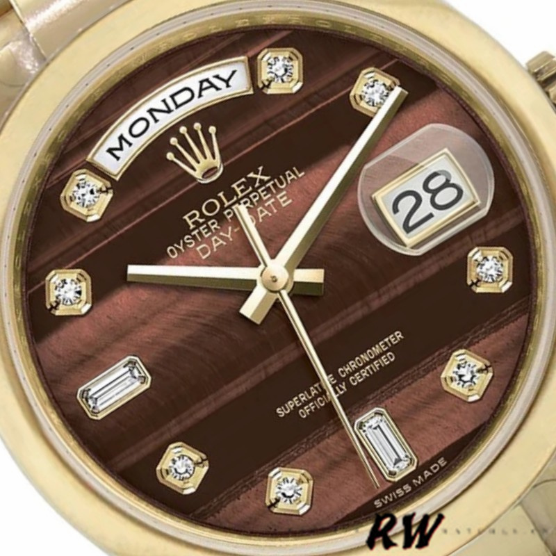 Rolex Day-Date 118208 Yellow Gold Domed 36mm Unisex Replica Watch - QualitySwissReplica