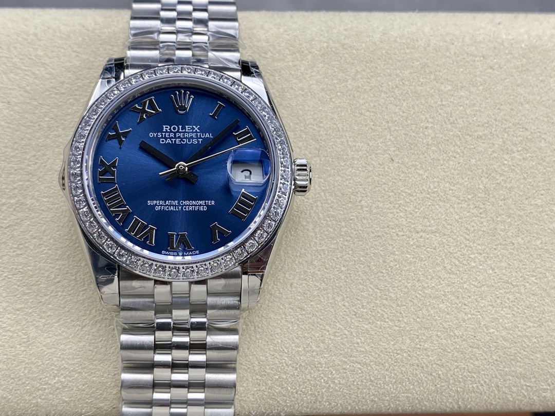 Rolex Datejust 31 Stainless Steel and White Gold Blue Roman Dial m278384rbr 0037 Women's Watch - QualitySwissReplica