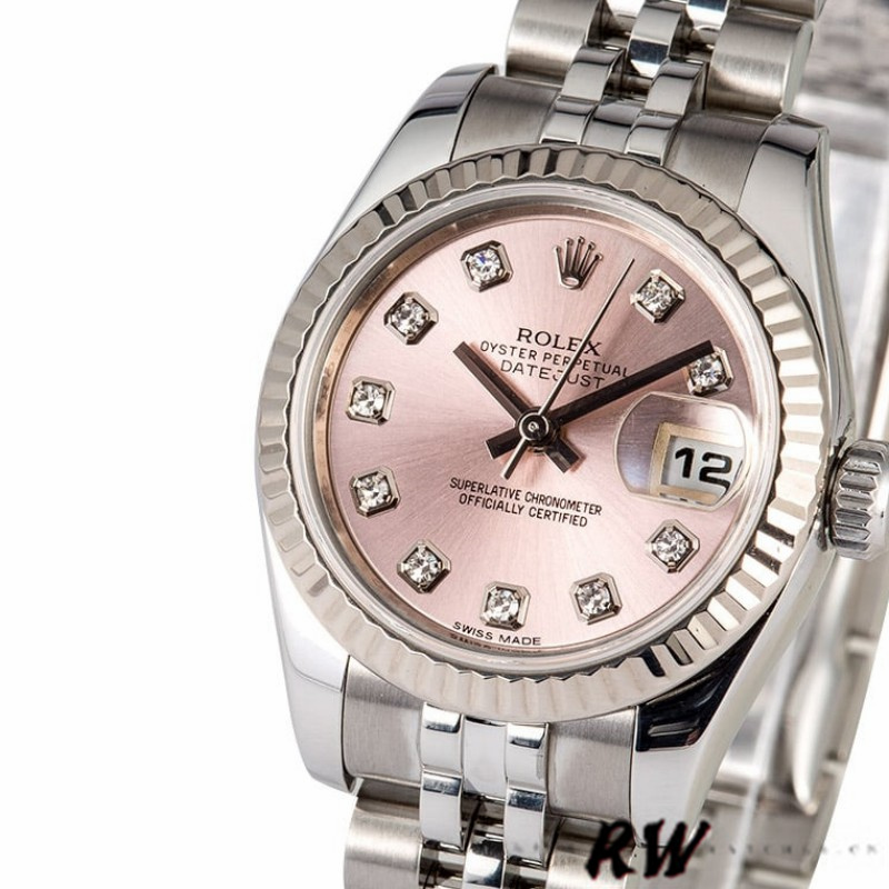 Rolex Datejust 179174 Pink Diamond Dial Fluted Bezel 26MM Lady Replica Watch - QualitySwissReplica