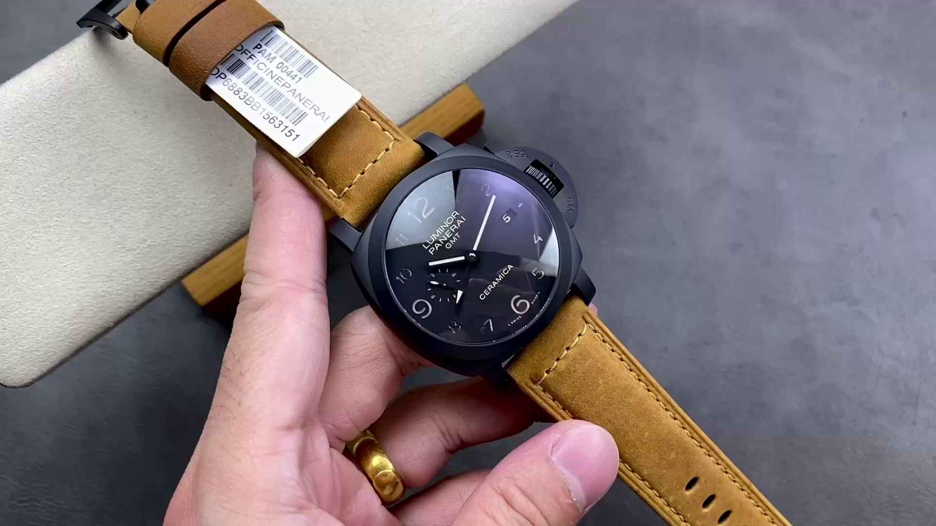 Panerai Luminor 1950 GMT PAM00441 1:1 Clone Automatic Watch Black Ceramic 44mm - QualitySwissReplica