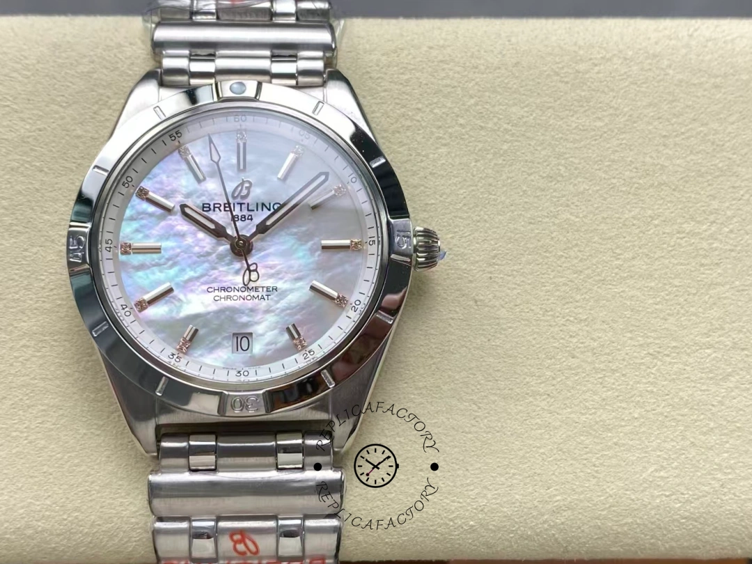 Breitling Chronomat Automatic 36mm MOP Dial A10380101A4A1 Replica - QualitySwissReplica