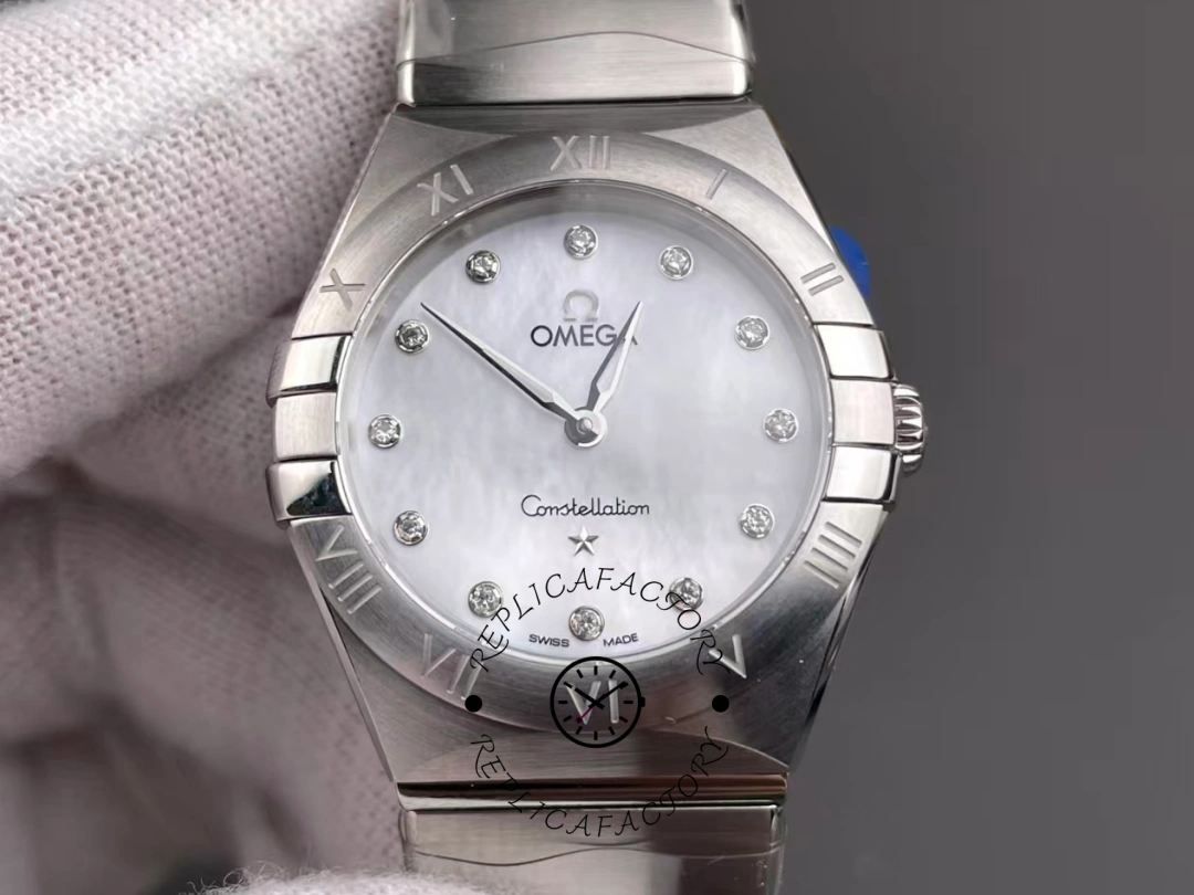 Omega Constellation Mother of Pearl Diamond 28mm 131.10.28.60.55.001 Clone - QualitySwissReplica