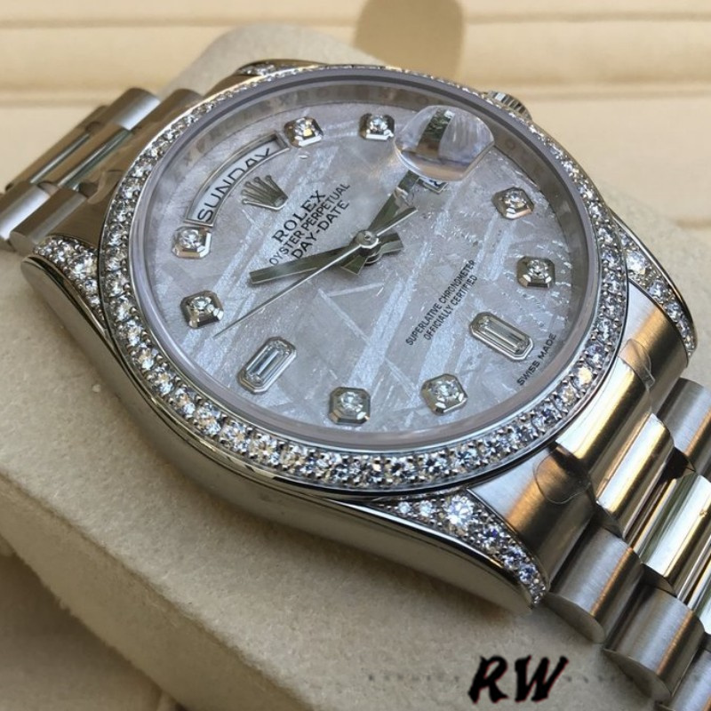 Rolex Day-Date 118389 Meteorite Grey Dial 36MM Unisex Replica Watch - QualitySwissReplica
